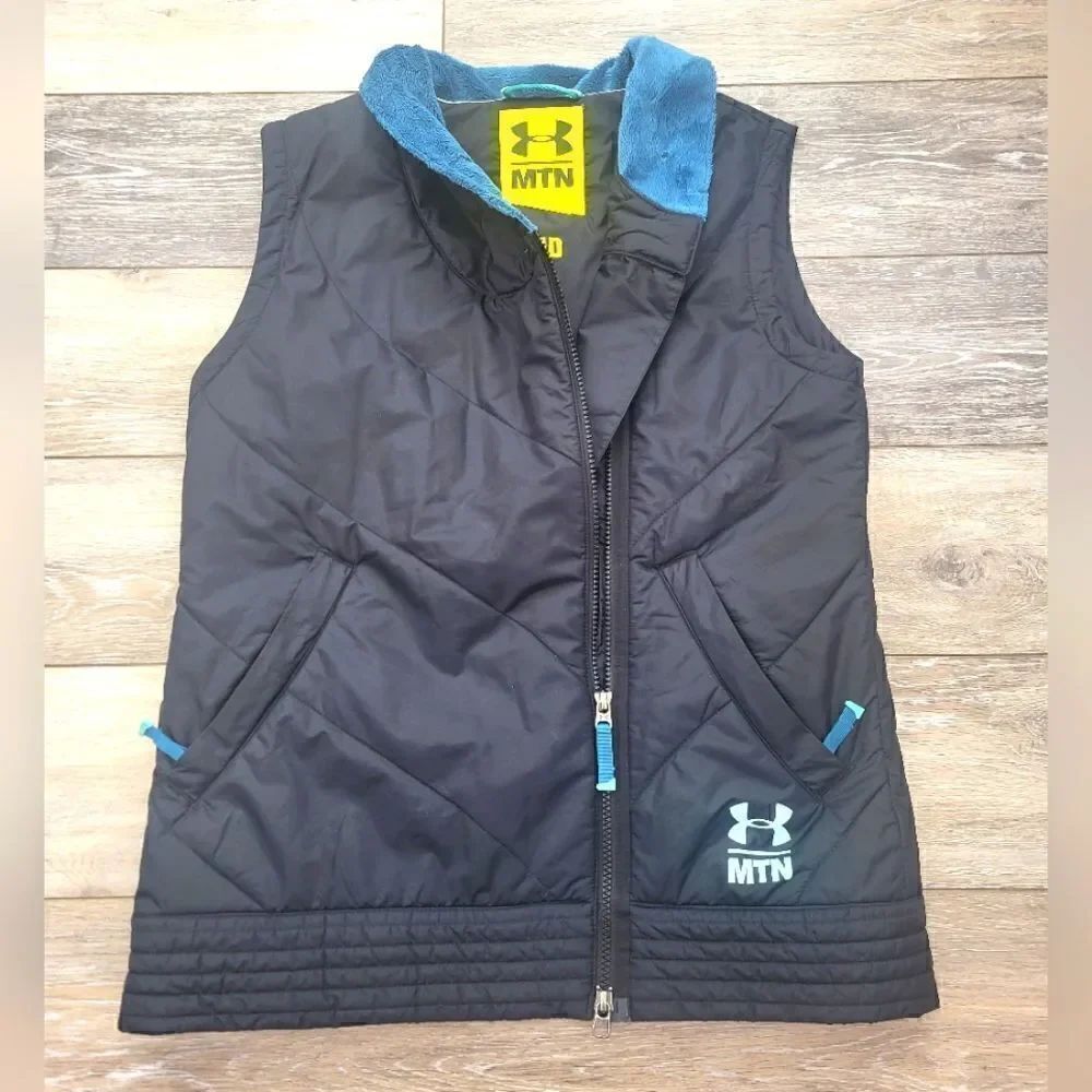 UA MTN vest Under Armour mountain vest women's med black with blue teal